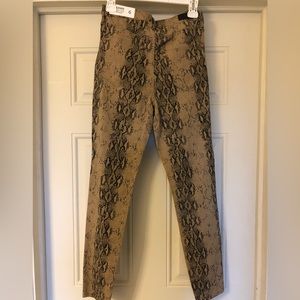 Nicole Miller authentic khaki snake skinny jeans 6 NWT
